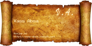 Vass Absa névjegykártya